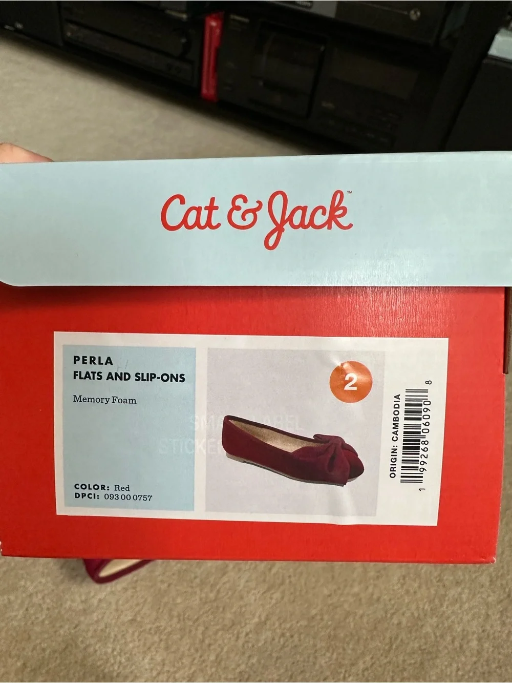 Cat & Jack Women's Wine Red Bow Ballet Flats